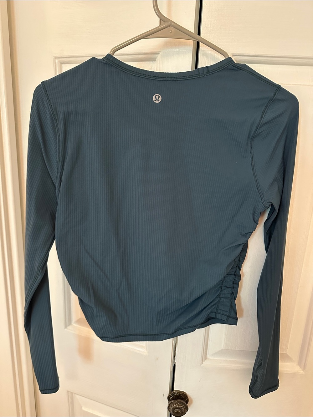 lululemon athletica Long Sleeve Ribbed Top in Slate Blue-Green